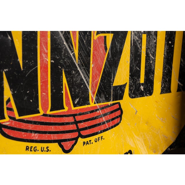 Mustard Vintage Pennzoil Flange Sign For Sale - Image 8 of 9