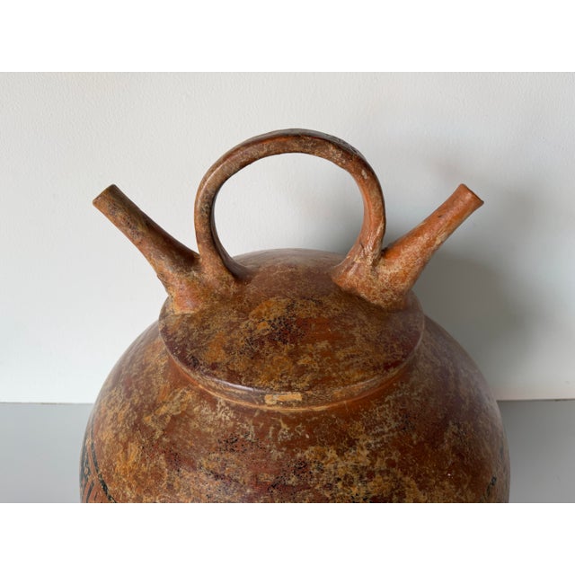 Contemporary Vintage Pre-Columbian Style Art Pottery Vessel For Sale - Image 3 of 12