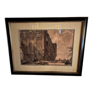 Framed Italian Print of Roman Ruins, 19th Century