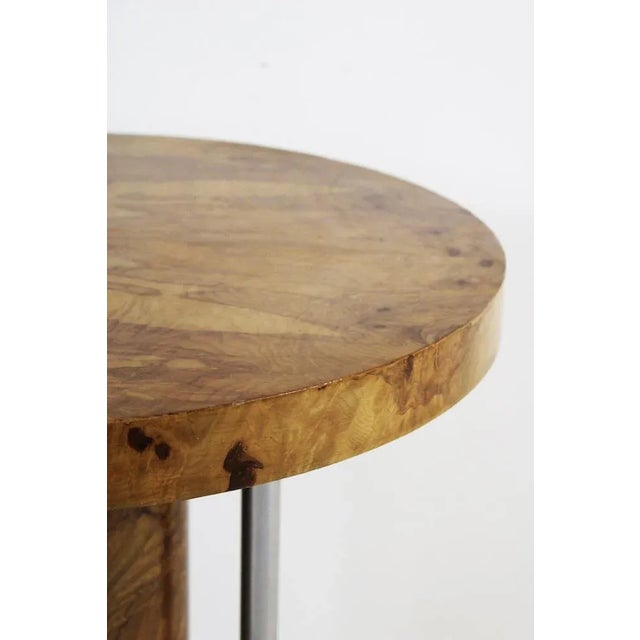 American Deco Style Olive Root and Steel Side Table, 1980s For Sale - Image 4 of 7