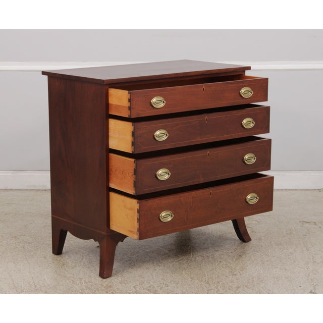 Bench Made Hand Crafted Federal Inlaid Mahogany Chest For Sale - Image 4 of 14