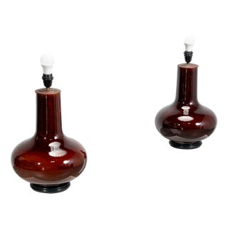 Vintage Ceramic Table Lamps, 1940s, Set of 2 For Sale
