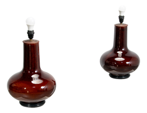 Vintage Ceramic Table Lamps, 1940s, Set of 2