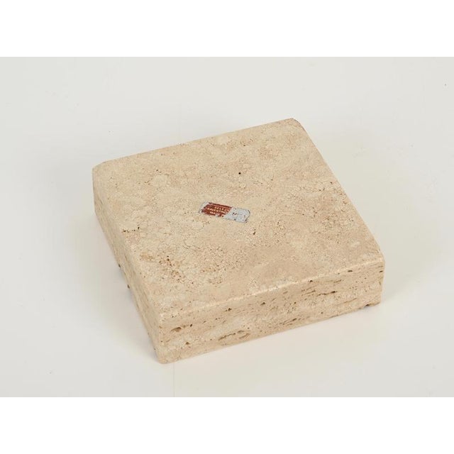 Stone Mid-Century Modern Square Travertine and Marble Ashtray by Mannelli, 1970s For Sale - Image 7 of 14