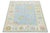 Modern 8x10 Modern Oushak Style Hand-Knotted Wool Rug - Pastel Blue & Cream Floral For Sale - Image 3 of 10