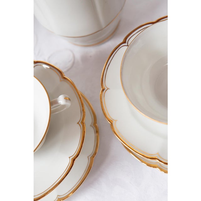 Limoges Porcelain Tea Service for 4 by Philippon & Bruchet, 1920s-1930s, Set of 11 For Sale - Image 3 of 9