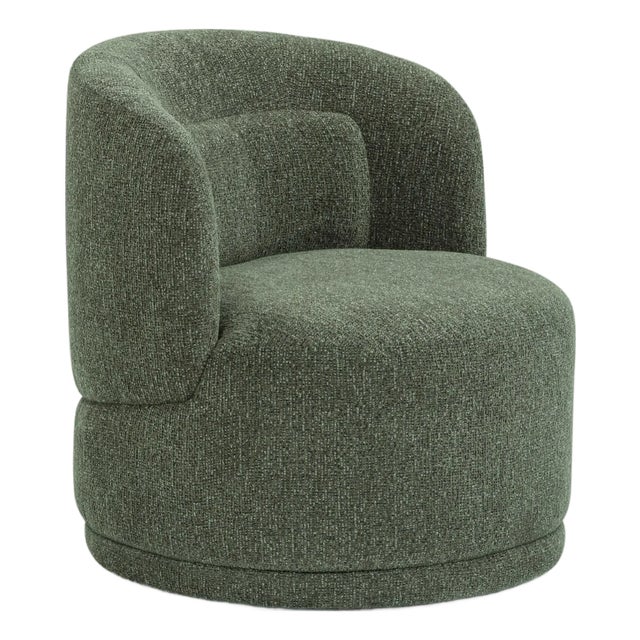 Massa Textured Green Swivel Accent Chair For Sale - Image 9 of 9