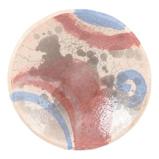 Large European Studio Ceramic Bowl with Abstract Decoration, 1980s For Sale