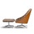 Thayer Coggin Milo Baughman for Thayer Coggin Mid Century Walnut and Chrome Tufted Lounge Chair and Ottoman For Sale - Image 4 of 9