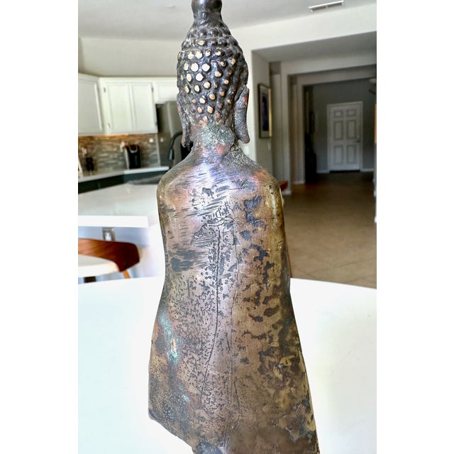 Small Antique Thai Bronze Healing Medicine Buddha Figure Statue For Sale - Image 14 of 16