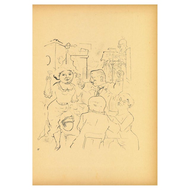 George Grosz, Engagement, Original Lithograph, 1923 For Sale