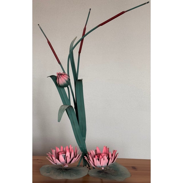 Traditional Vintage 1960's Tole Painted Italian Candle Wall Sconce For Sale - Image 3 of 10