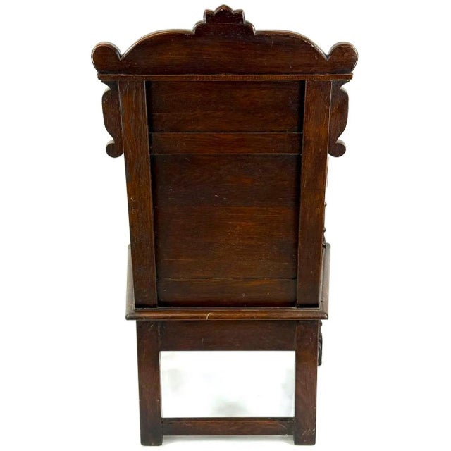 Rare Dated 1670 Museum-Quality 17th C. Charles II English Oak Yorkshire Wainscot Armchair For Sale - Image 12 of 13