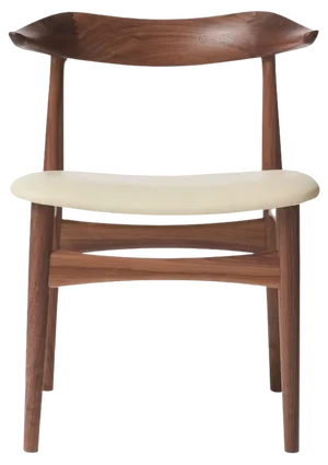 Cow Horn Chair in Walnut and Ivory Leather by Warm Nordic
