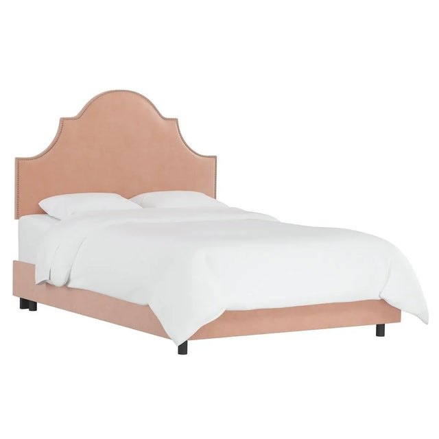 Textile Halsted Bed in Pink Champagne Luxe Velvet, Queen For Sale - Image 7 of 7