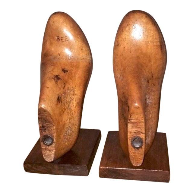 Antique Wood Shoe Mold Bookends - a Pair | Chairish