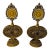Pair of Antique Victorian Ormolu Perfume Bottles With Amber Glass and Original Daubers For Sale
