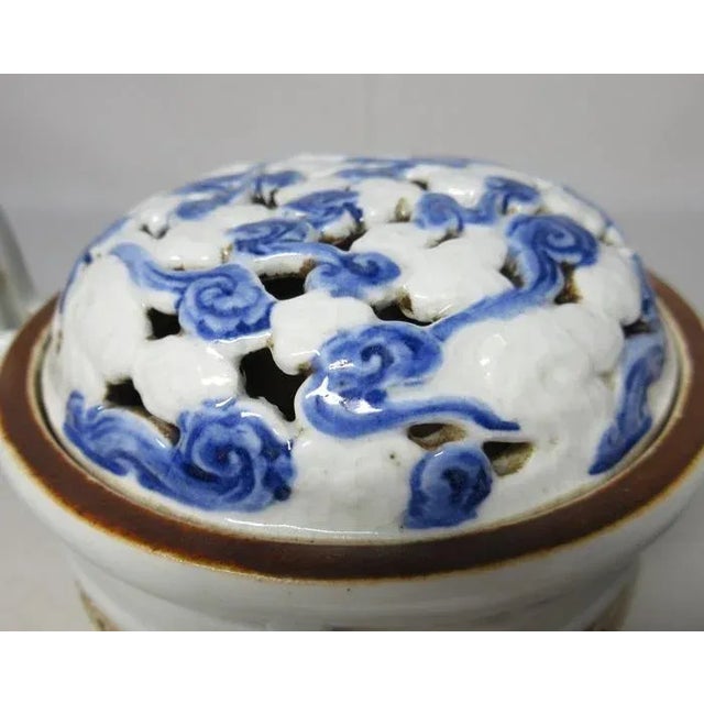 Japanese 19th Century Japanese Hirado Porcelain Incense Burner For Sale - Image 3 of 8