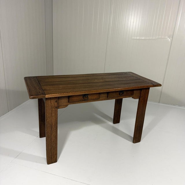 Rustic Oak Console Table, 1960s For Sale - Image 12 of 18