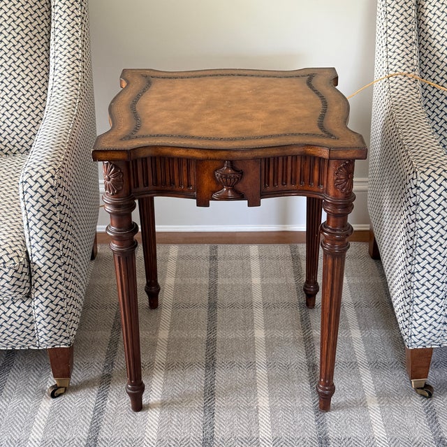 Maitland Smith Leather Top Table For Sale - Image 12 of 12