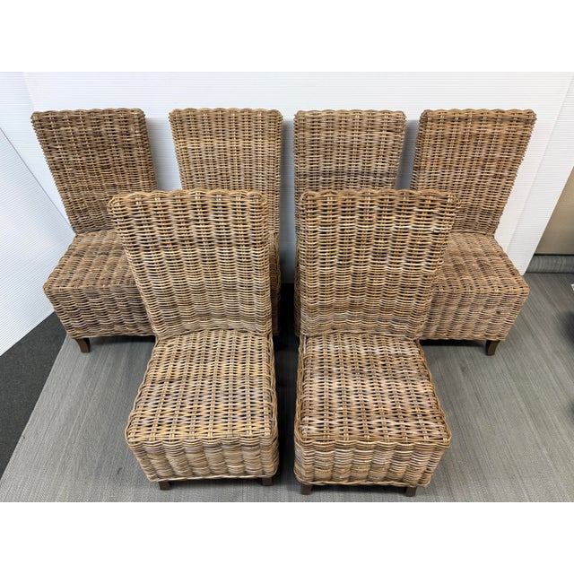Brown Restoration Hardware Provence High-Back Outdoor Dining Side Chairs, Set of Six For Sale - Image 8 of 14