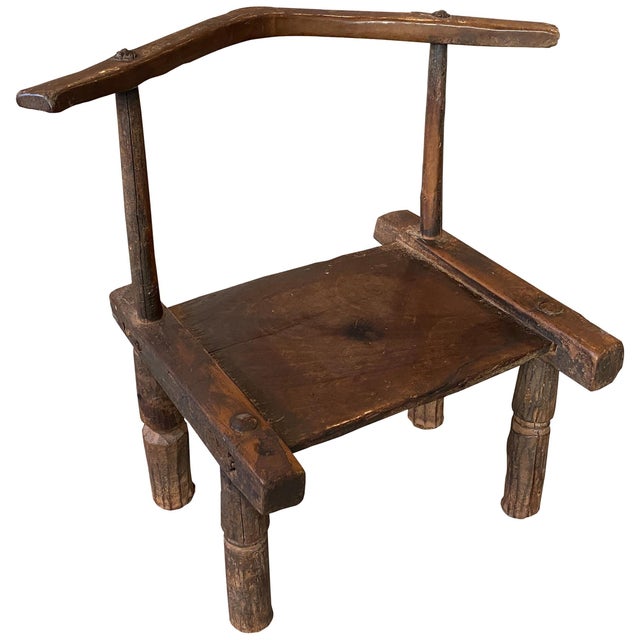African Wooden Chair or Side Table For Sale - Image 15 of 18