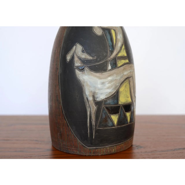 Marcello Fantoni Mid Century Modern Marcello Fantoni for Raymor Lady With Dog Ceramic Vase For Sale - Image 4 of 13