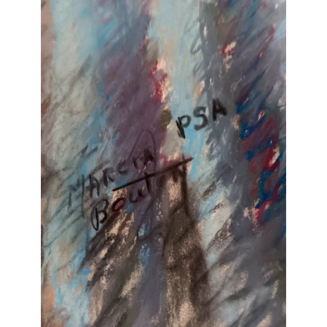 Expressionist Pastel Drawing by Marcia Bouton 1970's For Sale - Image 4 of 4