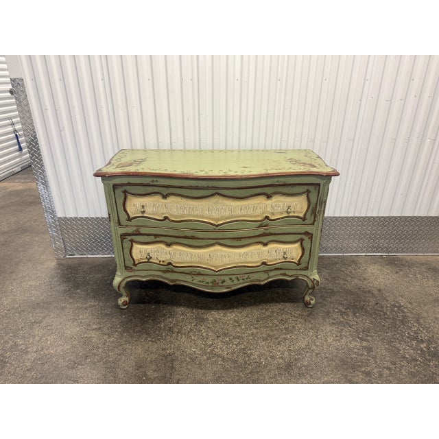 Late 20th Century Painted French Style Jardin Chest of Drawers For Sale - Image 11 of 12