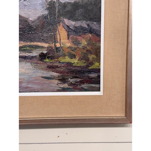 An original impressionist work by Belgian artist Willy Kemp. The composition depicts an atmospheric view of the Amblève...