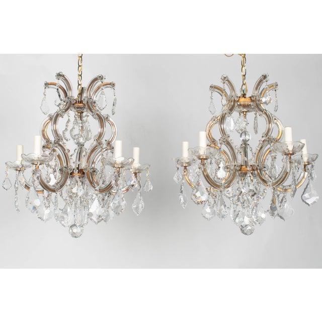 Mid 20th Century Maria Theresa Crystal Chandelier Pair For Sale In Orlando - Image 6 of 16