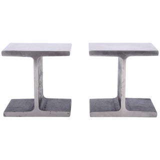 1970s Ward Bennett Style Steel I Beam Bookends - a Pair For Sale