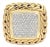 John Hardy Ring Diamonds 18k Yellow Gold Classic Chain Square Large Size 8.75 For Sale