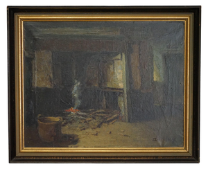 Demoen, Derelict Fireplace, 19th Century, Oil Painting