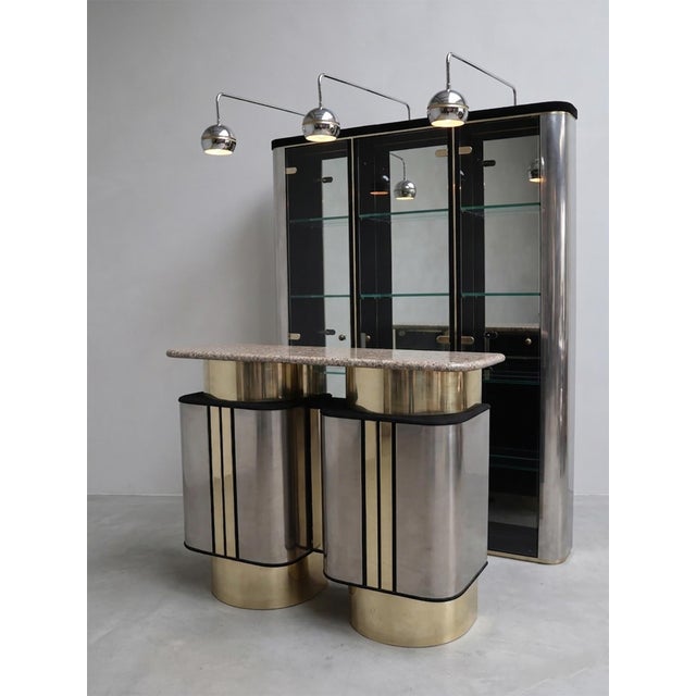 Brass and Chrome Bar, 1980s, Set of 2 For Sale - Image 14 of 14
