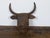 English 1930s-1940s Cast Iron Bull Wall Hanging Sculpture with Rusty Patina For Sale - Image 4 of 11