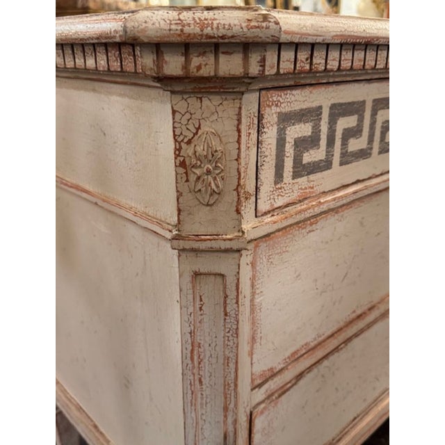 Early 21st Century Pair of Swedish Gustavian Chests With Greek Key Design For Sale - Image 5 of 6