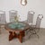 Lovely set of 4 iron outdoor dining chairs from France, 1940s. Beautiful scroll iron design on back with slated iron back...