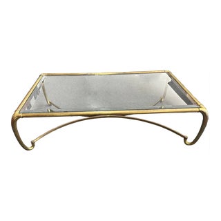 Mastercraft Brass and Glass Art Deco Coffee Table - Glass Not Included For Sale