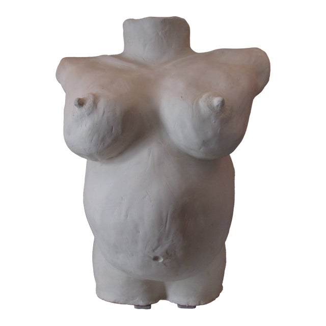 Large Vintage Plaster Figure of Nude Fertility Goddess For Sale