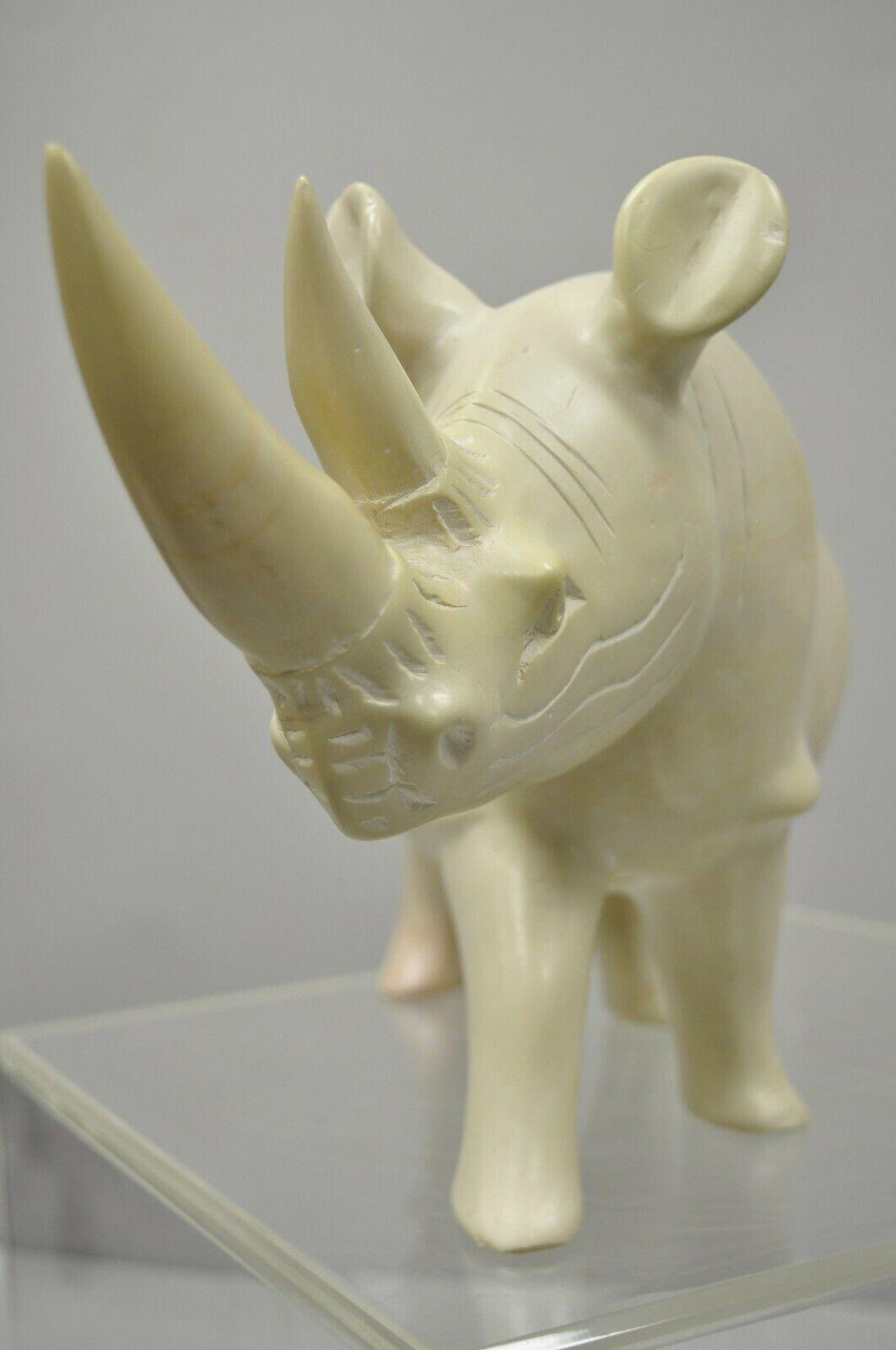 Crimson Red SS5 Soapstone African Rhino Figurine Sculpture Handmade in Kenya~2 Height x 3 Long