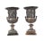 Elegant pair of bronze classical urns of Campana form Classical frieze to outside of urns showing a Bacchanalian revelery...