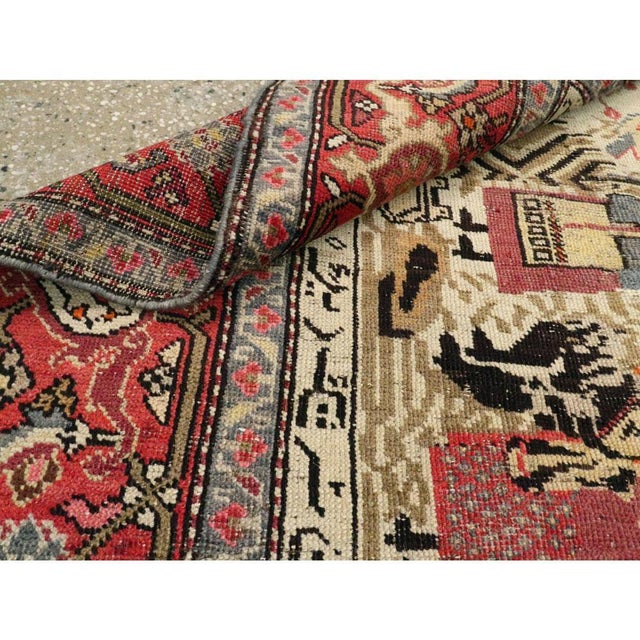 Galerie Shabab Collection Early 20th Century Handmade Caucasian Karabagh Pictorial Accent Rug For Sale - Image 10 of 10