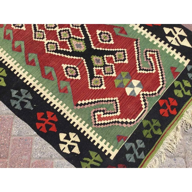 Mid-Century Modern Vintage Turkish Kilim Rug - 38.5" X 60" For Sale - Image 3 of 8