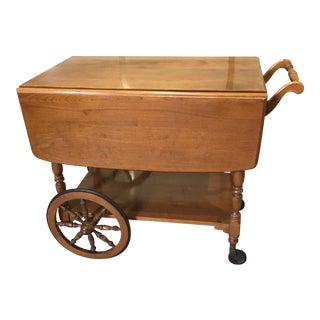 Late 20th Century Vintage Ethan Allen Tea Cart For Sale