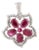 Stunning Ruby and Diamond Daisy Flower Pendant in Pure Silver by Caratandher For Sale