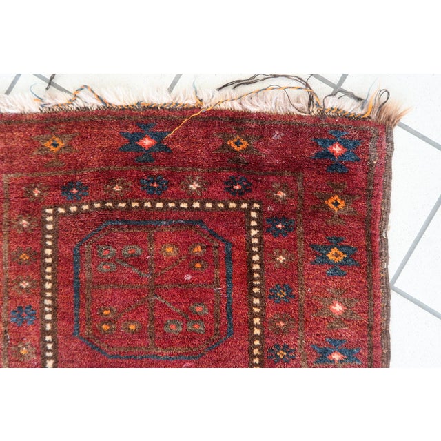 1950s, Handmade Vintage Afghan Baluch Rug 2' X 3.5' For Sale - Image 12 of 13