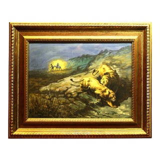 Countryside Painting with Figures by Giuseppe Bongiovanni For Sale