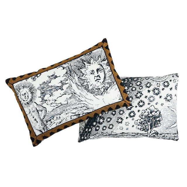 Abstract Tim Tim & Modern Toile Pillow For Sale - Image 3 of 5