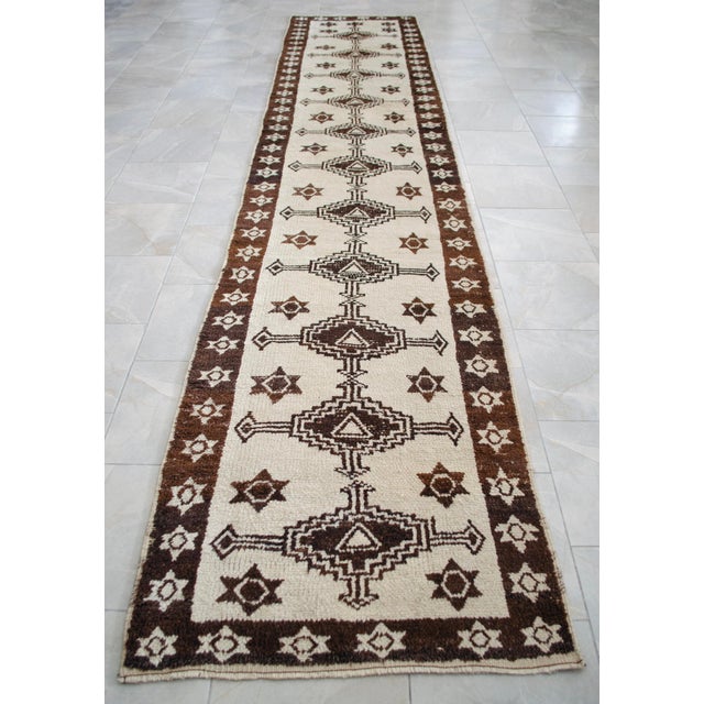 Textile 1970s Vintage -Knotted Turkish Runner - 3′3″ × 16′ For Sale - Image 7 of 14